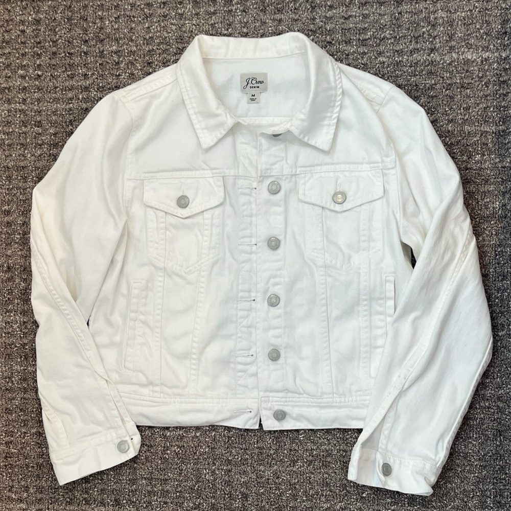 J. Crew White Classic Denim Jacket